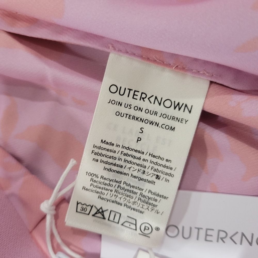 OUTERKNOWN Women's Pink Orange Floral Silky Midi Skirt Size S Tropical Resort - Picture 7 of 11